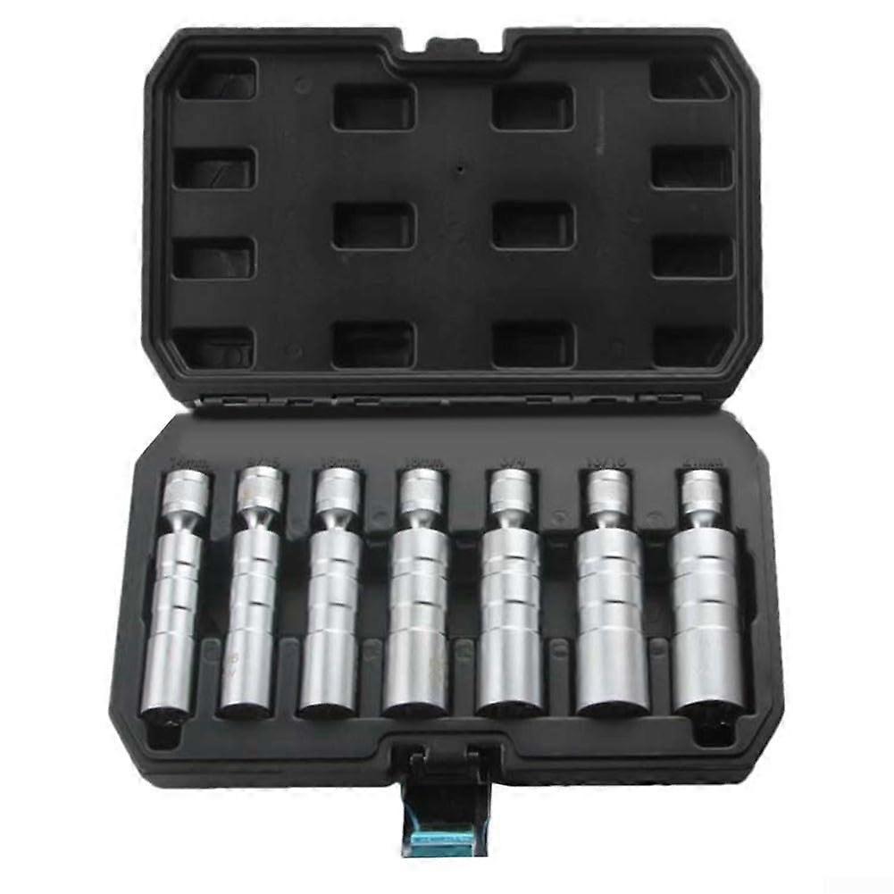 7 Piece Spark Socket Set With Compact Case, Chrome Vanadium, Metric And SAE Sizes, 1/4, 3/8, 1/2 Inch Drive