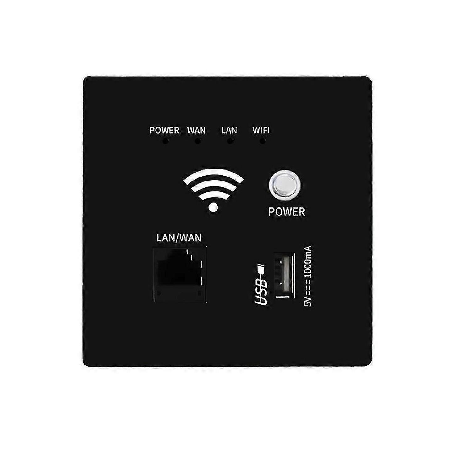 300Mbps 2.4Ghz WIFI Router Wireless WiFi Socket RJ45 AP Relay Smart USB Socket Panel Embedded Wall WIFI Router B