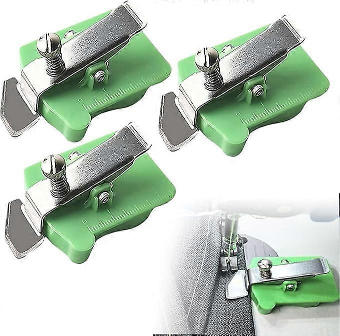 Magnetic Seam Guide for Sewing Machine, 3pcs Green Multi-Function Hemming Guide with Clip, compatible with multi-function sewing machines