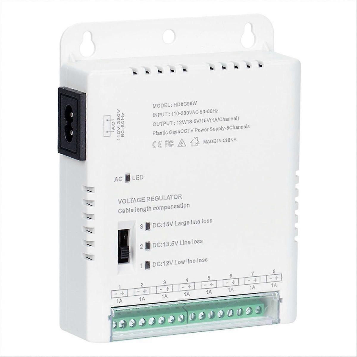 90V-264VAC Input to 12V-13.8-15VDC Output 8 Channel, HD8C96W