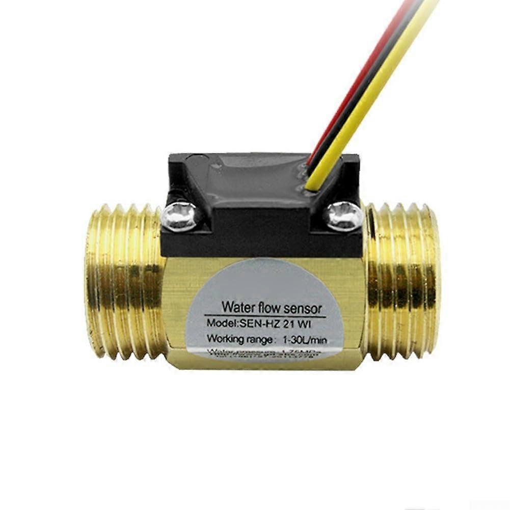 Brass Construction Water Flow Sensor  Temperature Rated For Plumbing Systems Industrial Residential Use