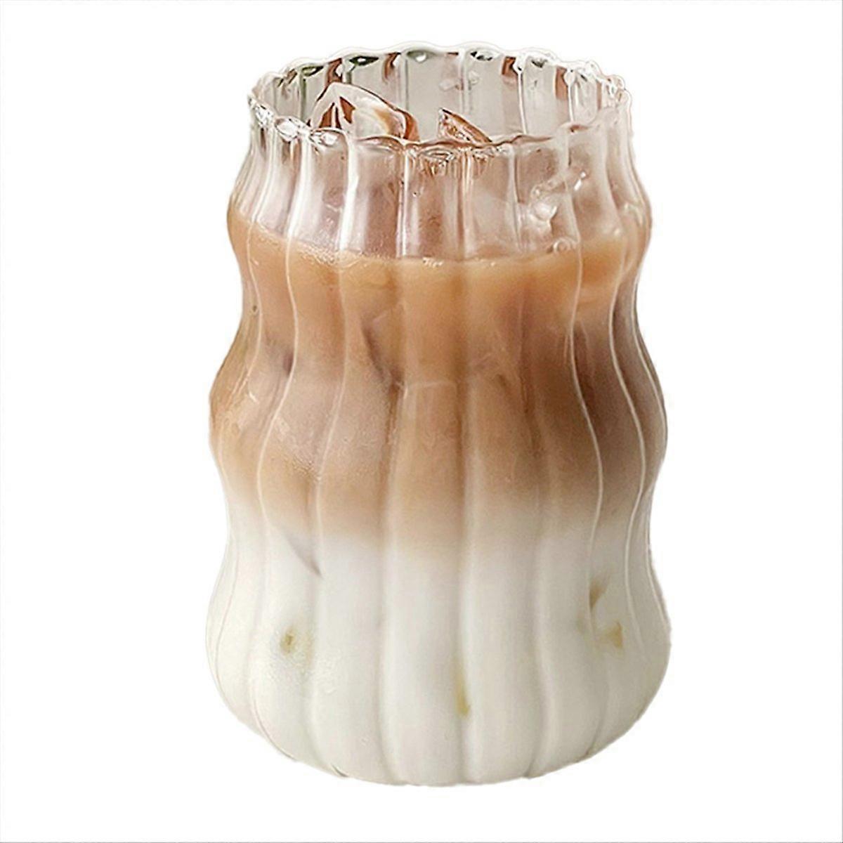 6 vasos de vidrio resistentes al calor, transparentes, A