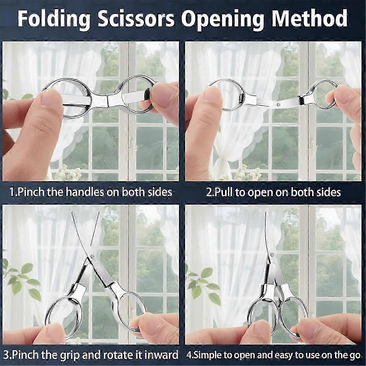 3PCS Folding Badge-Scissors with Keychains A