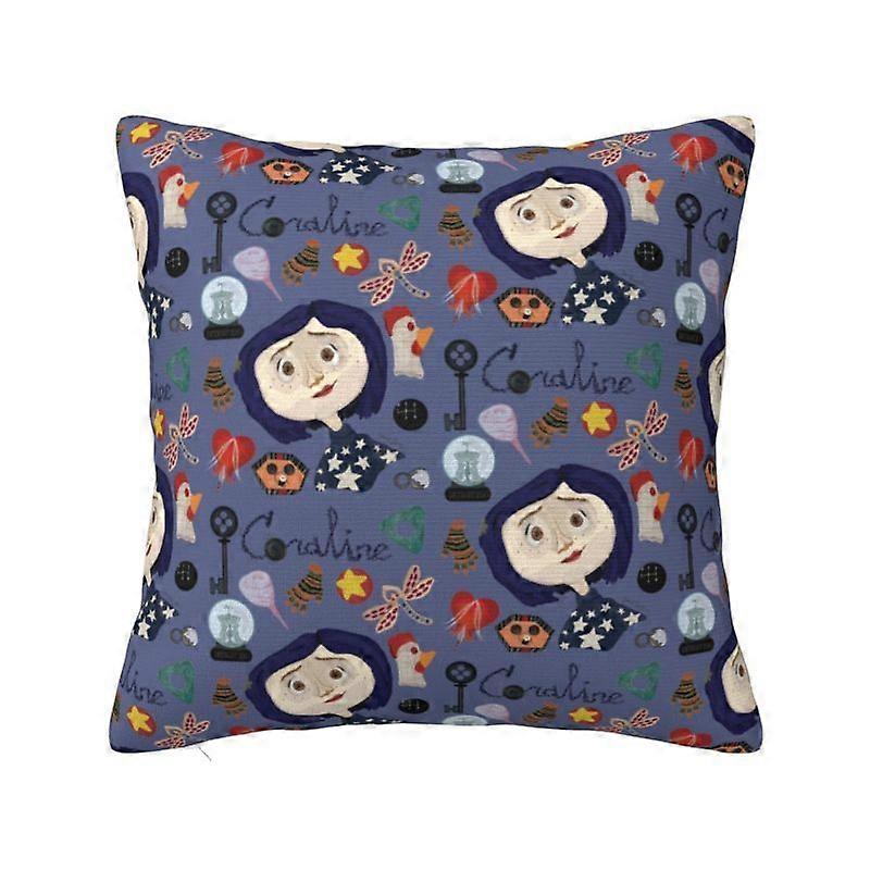 c341カスタムハロウィーンホラーフィルムコララインスロー枕カバーデコレーション3DプリントソファクッションカバーポリエステルSoft枕カバーkjs341