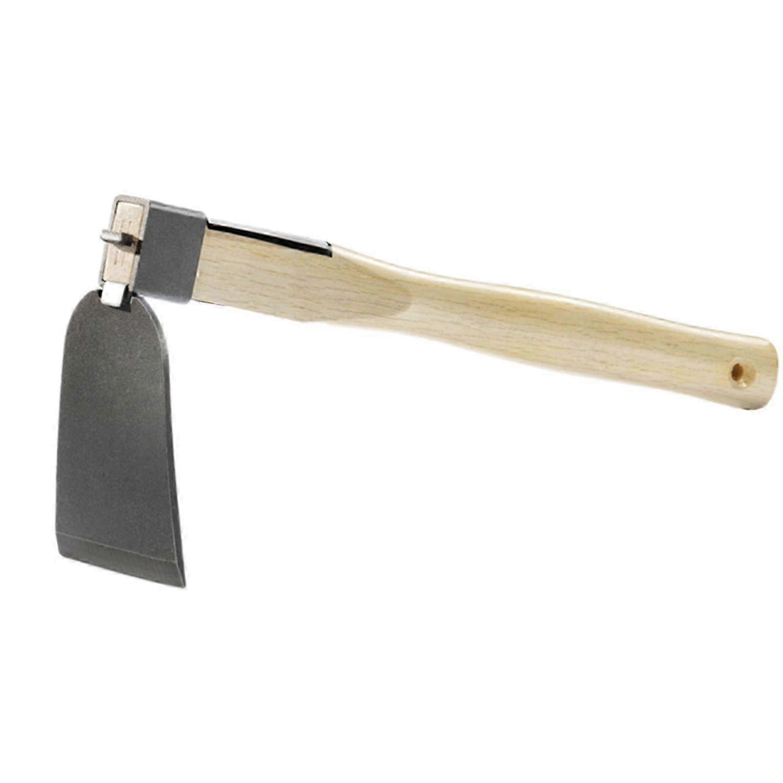 25-26 Handheld Garden Tool Hoe With Short Wooden Handle 38.5x11 cm Yellow For Loosening Soil And Weeding