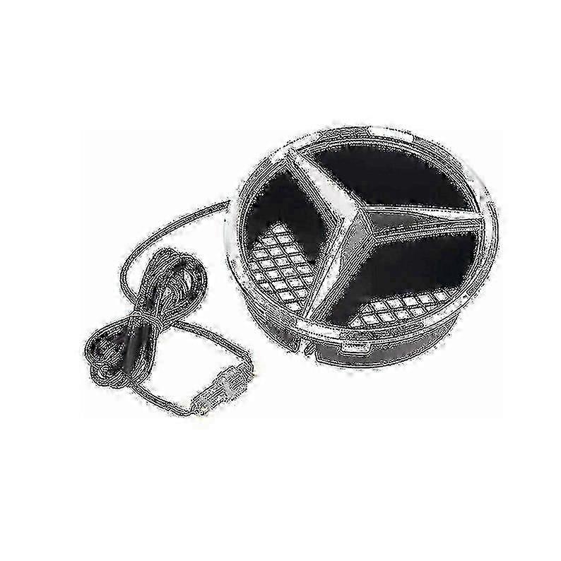 Chrome 3-Star 18.5 Cm LED Badge for Mercedes Benz Front Grille - Compatible with A, B, E, ML, CLS, R, GLK  Models