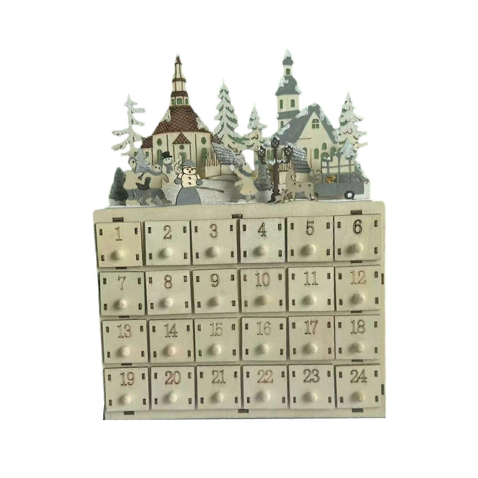 Χριστουγεννιάτικο Δέντρο και Ημερολόγιο Γάμου για το Σπίτι 24 Συρτάρια Αποθήκευσης Στολίδι Επιφάνειας Εργασίας Δώρο Χριστουγέννων Κομψή Διακόσμηση Σπιτιού Πολύχρωμη