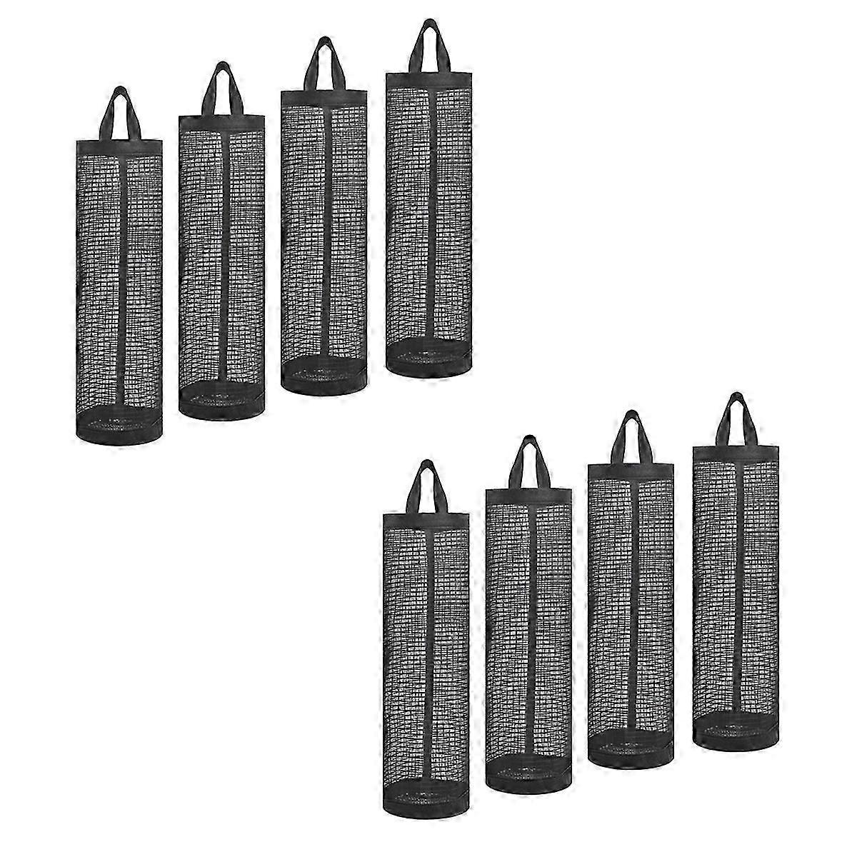 Hanging bag dispenser for household plastic bag storage