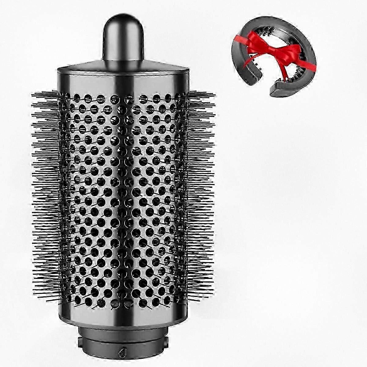 Round volumizing brush for hair attachments, styling and adding volume, silver gray finish