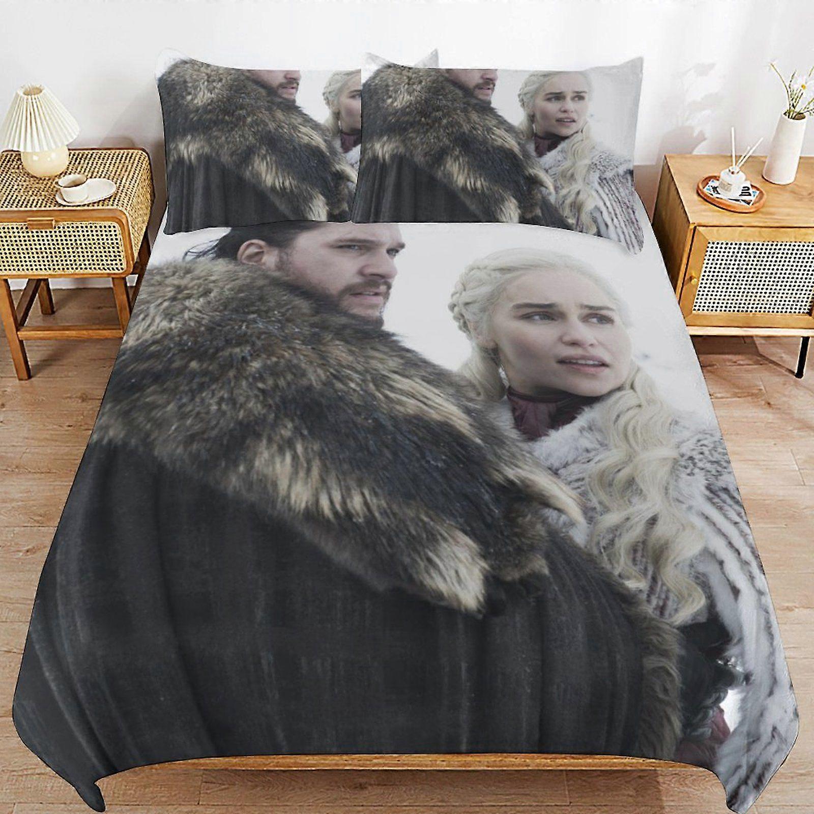 u185 Game of Thrones Practical Zip Design Smooth Touch Soft Finish Long Use Duvet Cover Sets for Everyday Rest n185