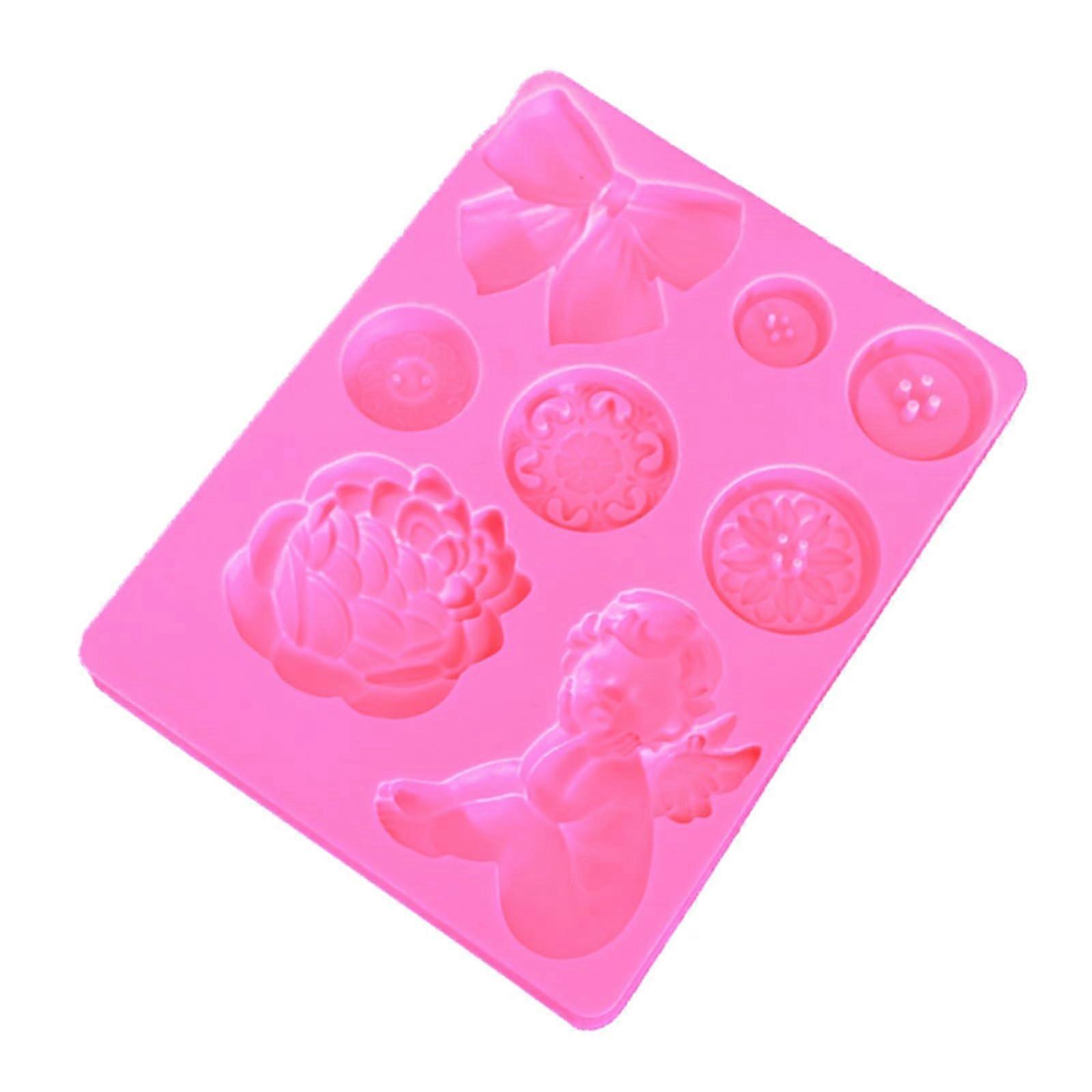 Realistic Rose Angelic Pattern Molds Flexible Silicone Embossed Cake Molds For Fondant And Baking