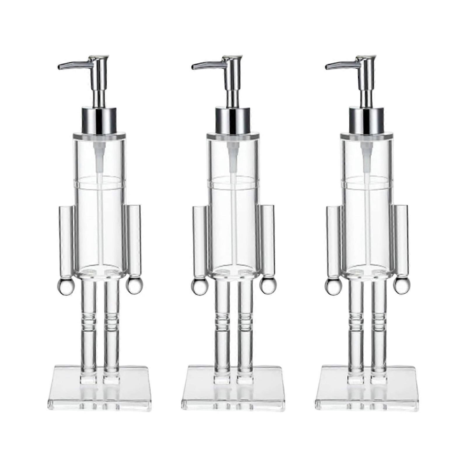 Festival Soap Dispenser Christmas Nutcrackers Design Clear View Liquid Soap Container with Easy Press Pump For Countertop Multicolor