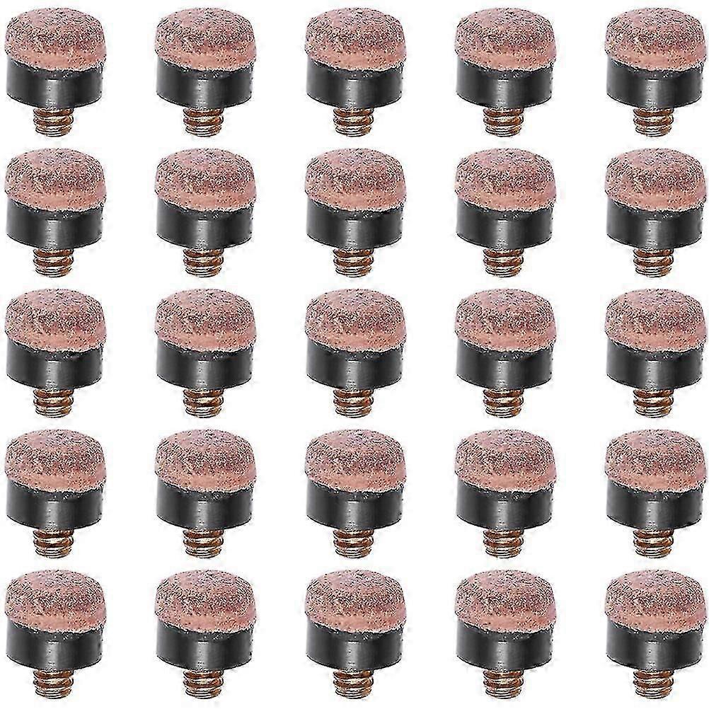 25Pcs Pool Cue Tips Leather Billiard Cue Tips Screw On Pool Cue Tips Replacement Cue Tips