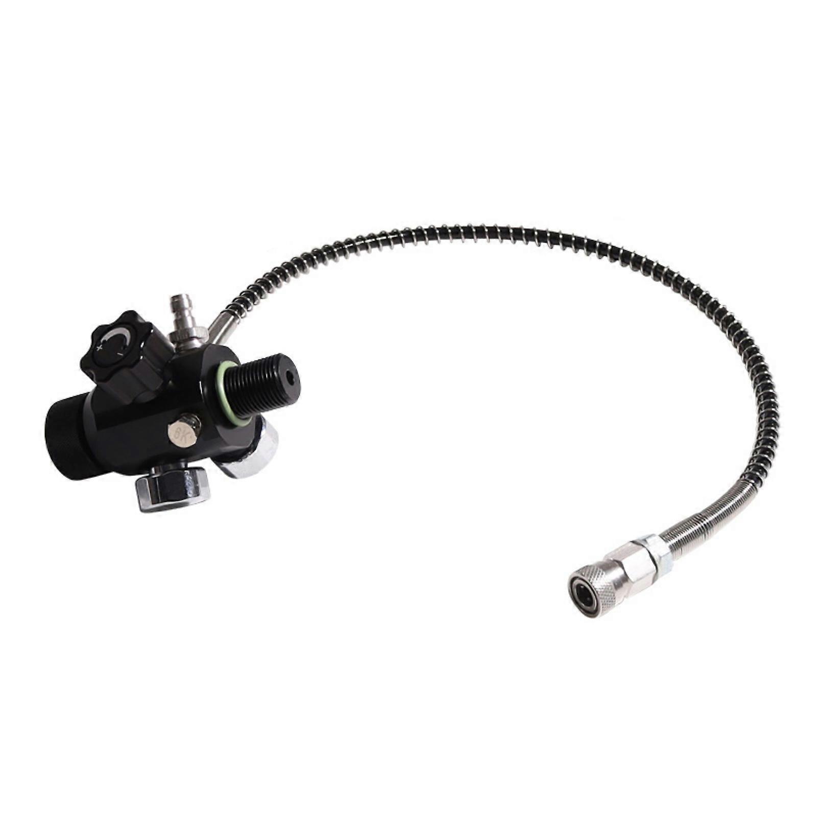 High Pressure Scubas Tanks Valves Adapter With Double Gauges And Metal Hose Filling Station for Diving Safety Enduring Multicolor