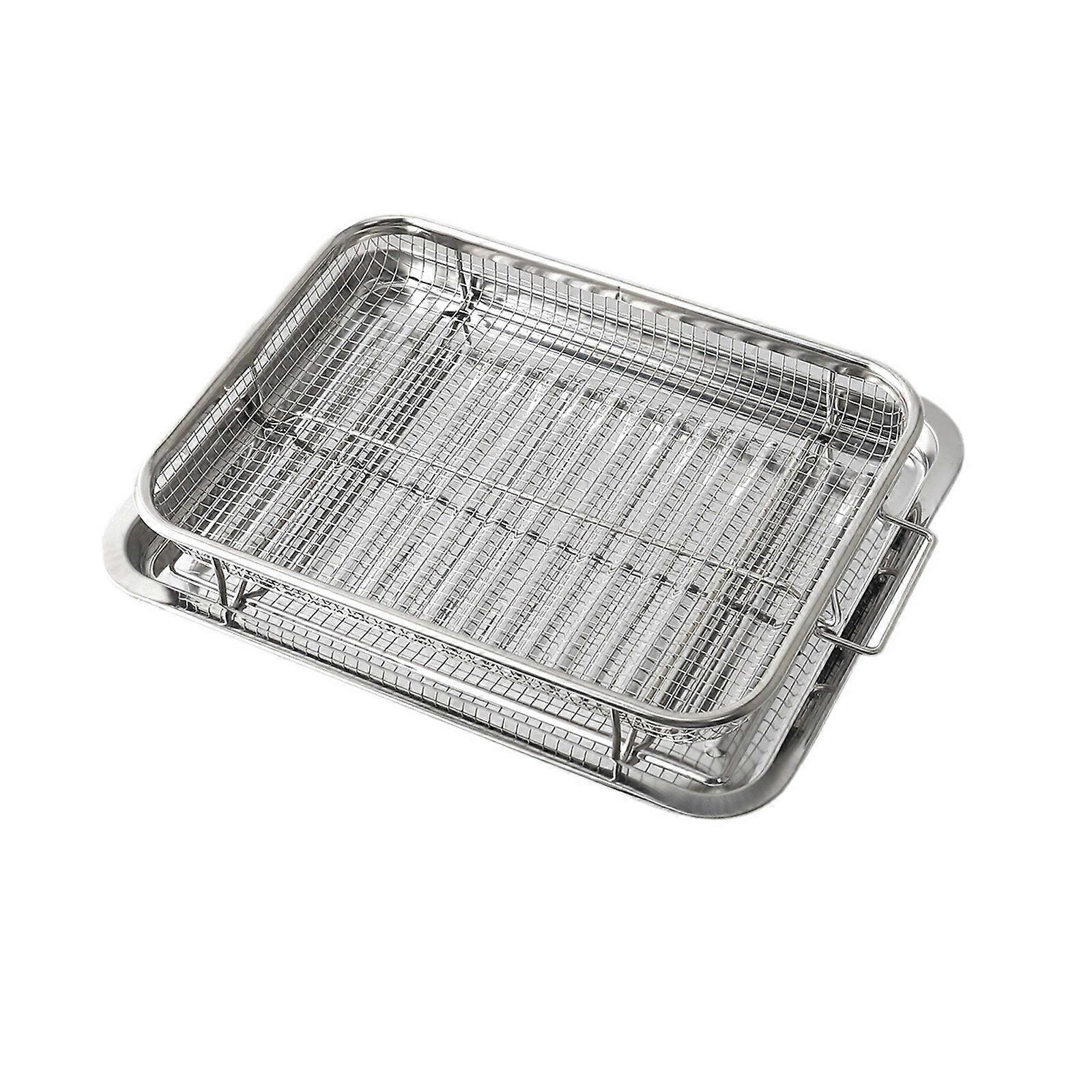 Oil Frying Baking Pan Heat Resistant Food Mesh Basket Bakeware Baking Dish Grill Mesh Square Frying Colander Enduring Multicolor