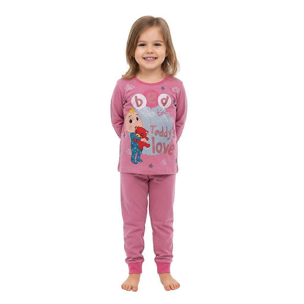 CoComelon Toddler Flickor Långärmad Pyjamas Set Rosa Åldrar 12 Månader Till 4 År