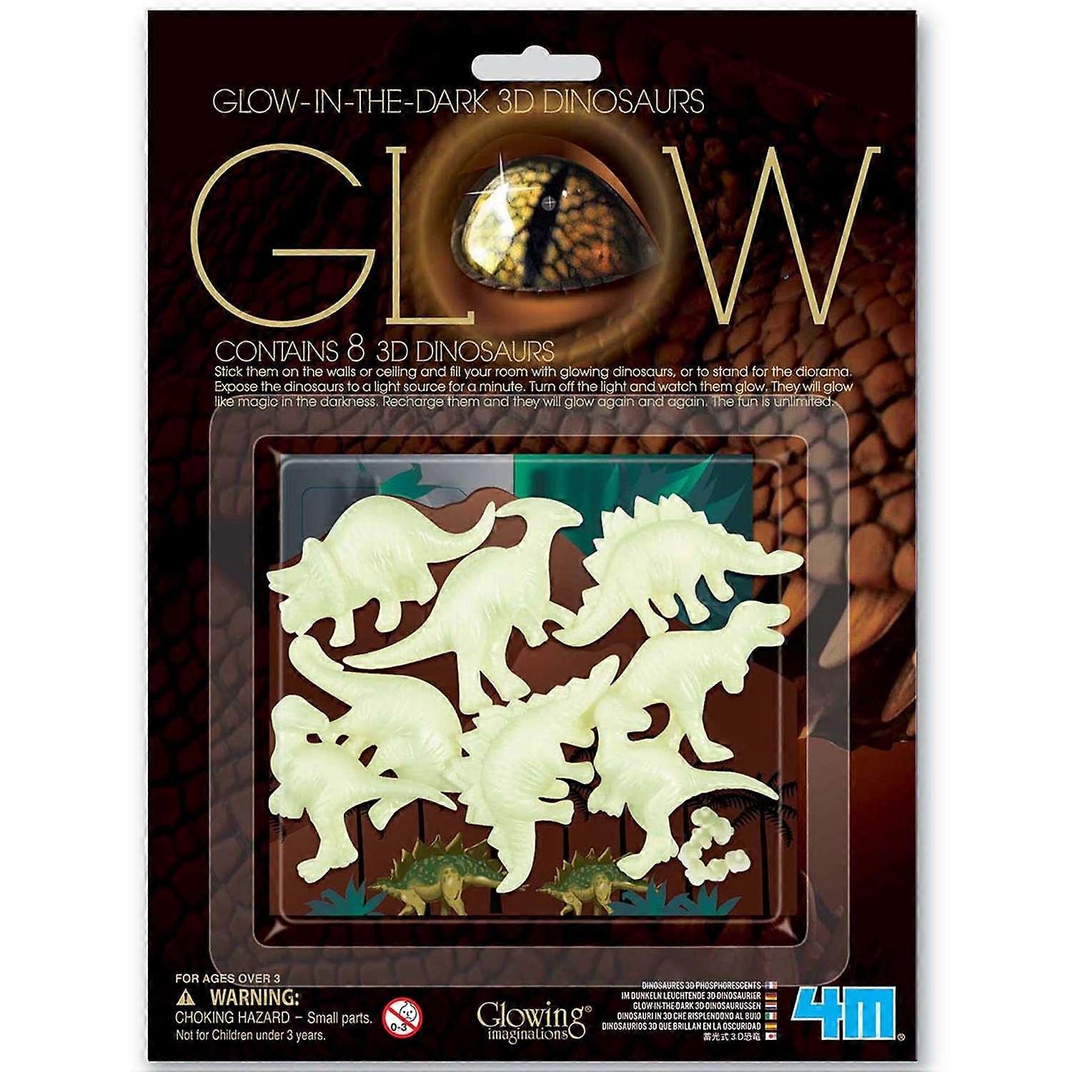 4M Glow-In-The-Dark 3D Dinosaur - 8 Dinosaurs