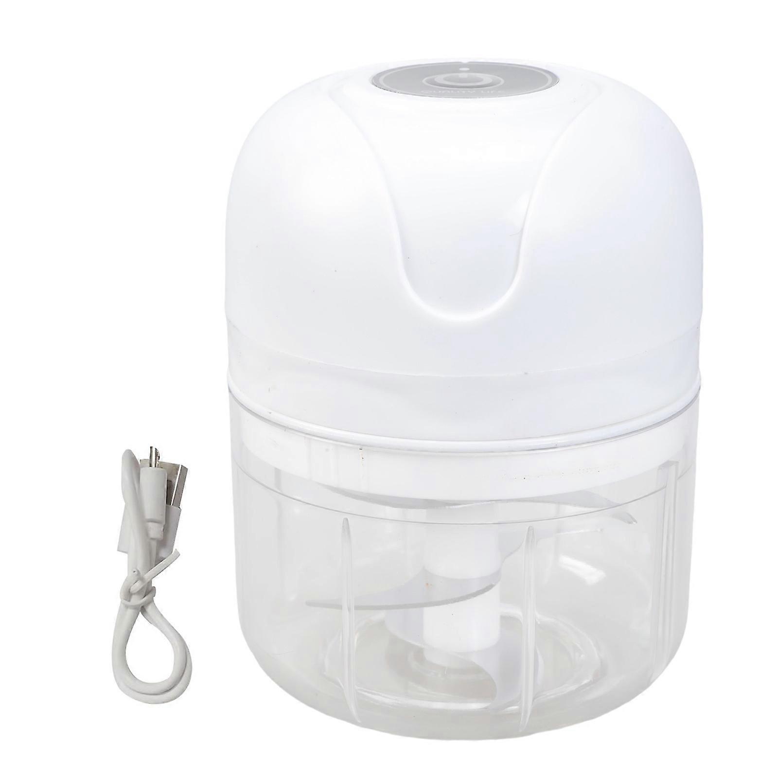 USB Wiederaufladbare elektrische Lebensmittelhacker Gemüsestampfer Gemüsehacker Stampfer Maschine Elektrischer Knoblauchhacker Weiß