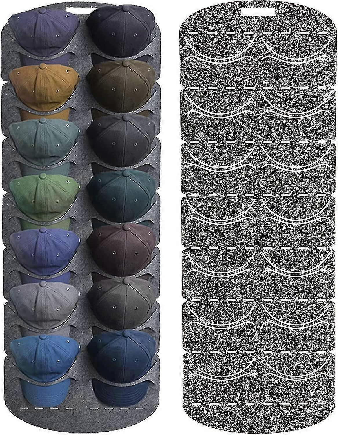 Baseball Cap Storage Rack - Wall Mounted 14 Pockets