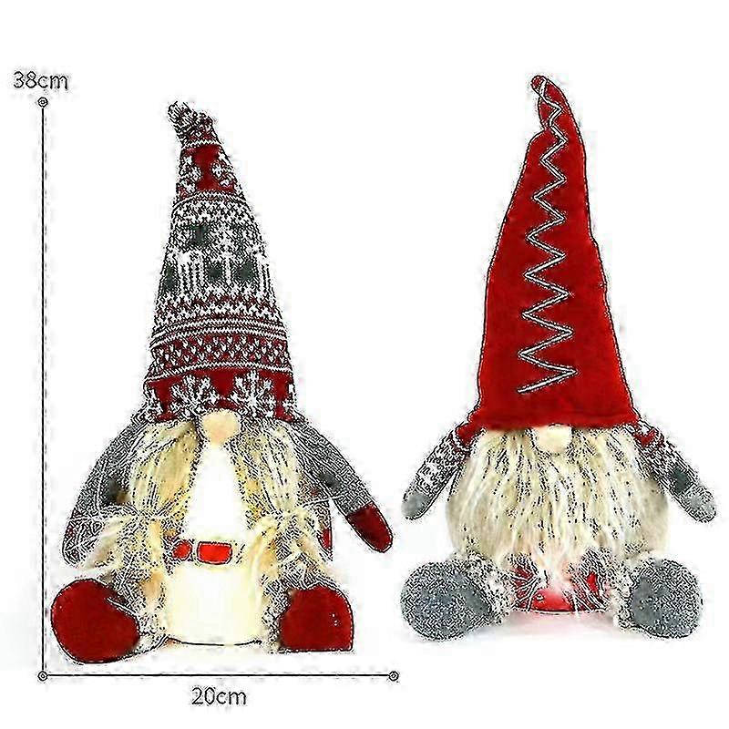 2 Pack Led Christmas Gnomes Decorations Ornaments