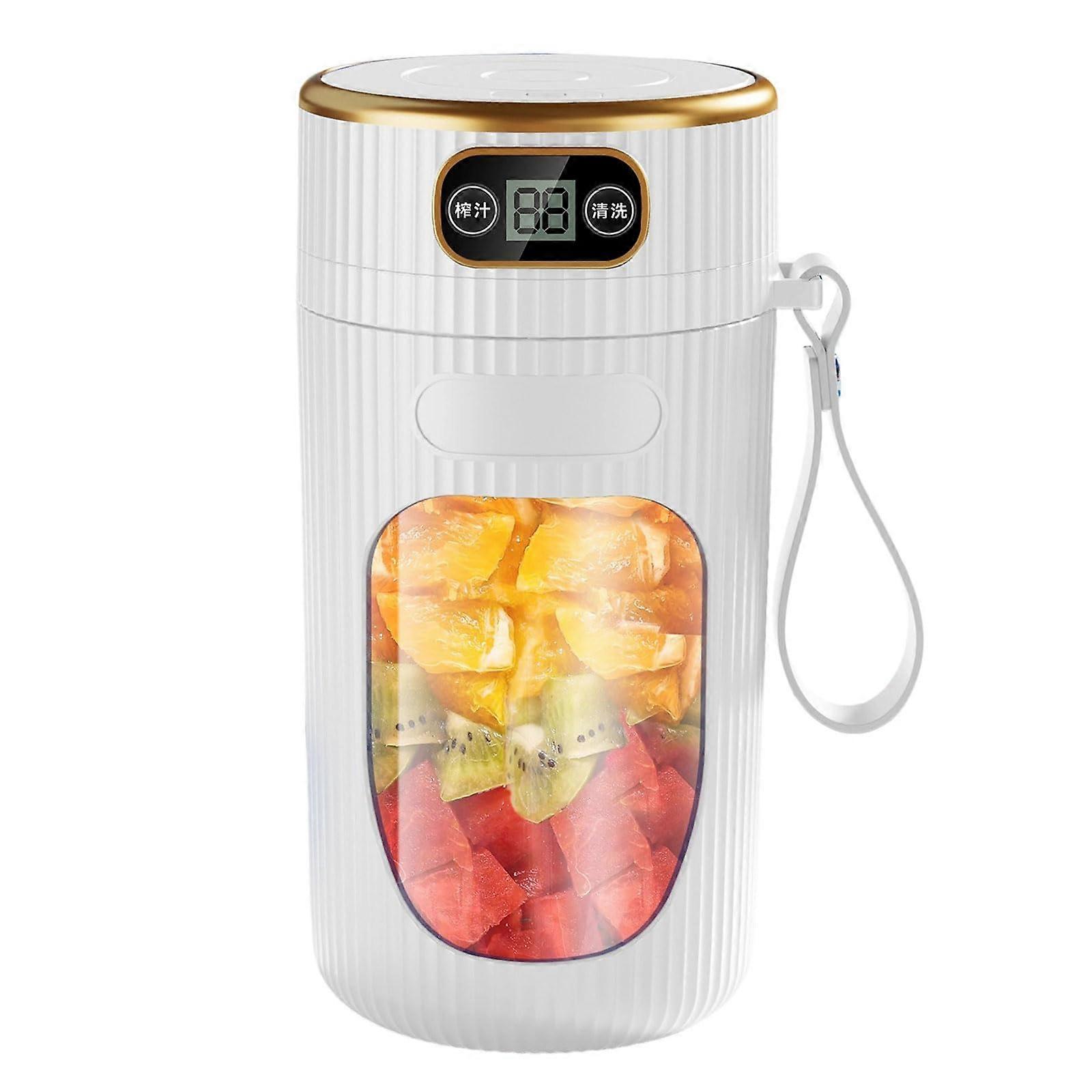 Portable Electric Juicer Blender 2600mAh Rechargeable Smoothie Maker for Students and Health Enthusiasts White