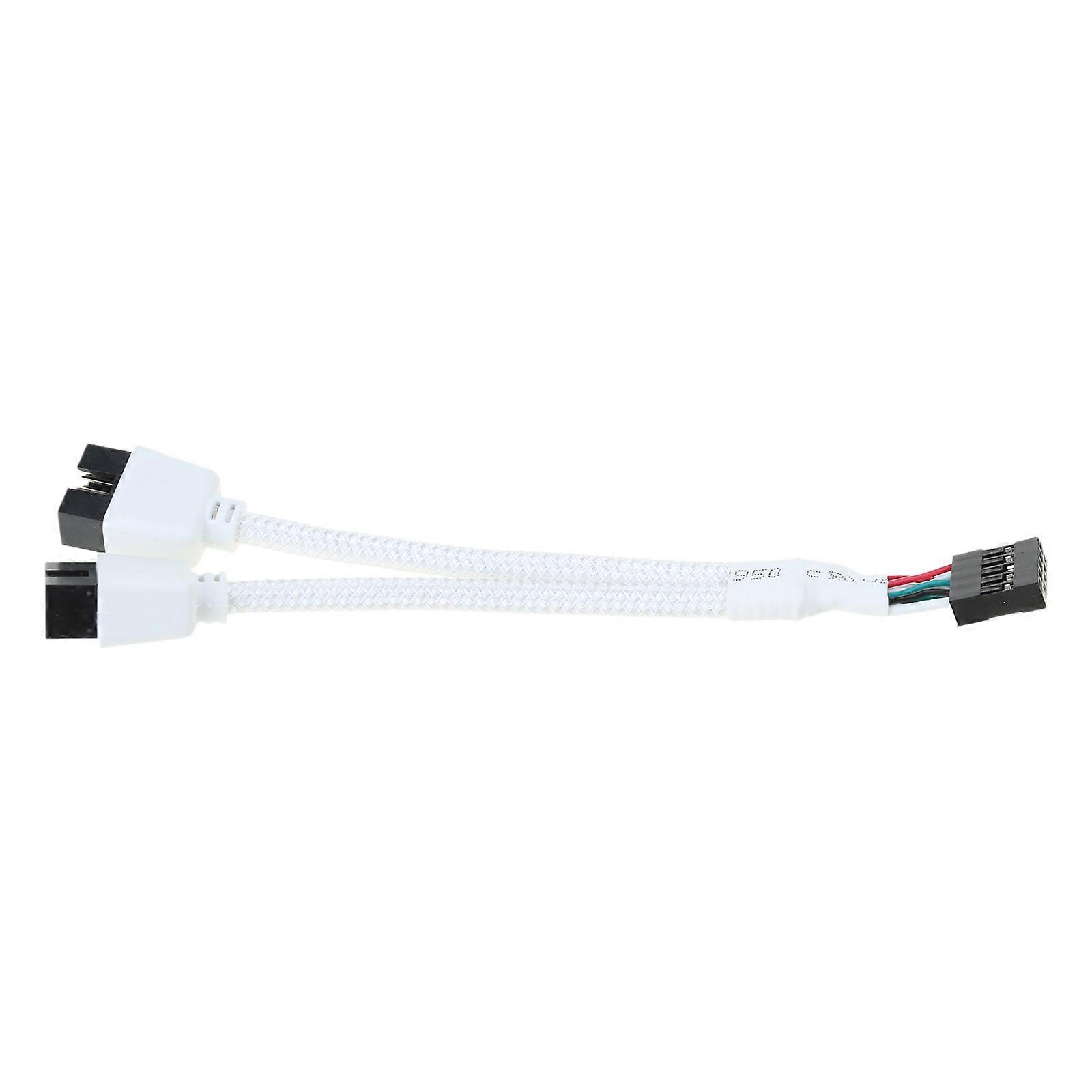 USB 2.0 9Pin Splitter Cable 1 to 2 Extension with Shielding Boosts Data Transfer Speed and Ensures Reliable Connections Multicolor