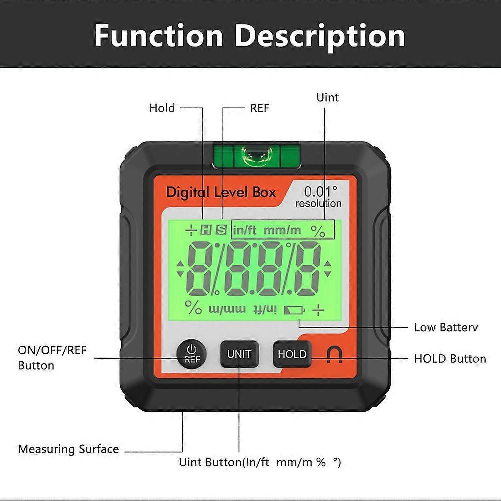 Digital Protractor Inclinometer Level Angle Meter Measuring Angle Meter 90 Degree Duler Digital Display Inclinometer