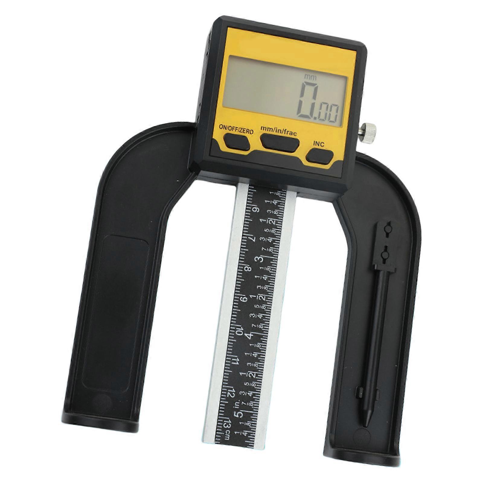 Professional LCD Digital Depth Gauge Aluminum Alloy Construction For Multifunctional Use In Building And Mechanical Work Multicolor