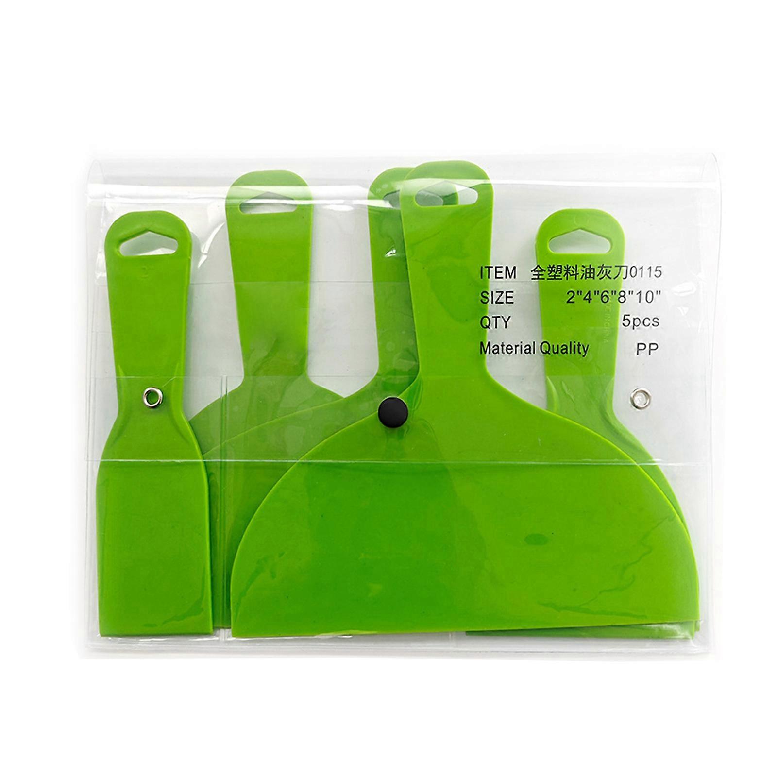 5 In 1 Plastic Putty Scraper Collection Featuring 2/4/6/8/10 Inch Sizes Suitable For Both Novice And Experienced Users Multicolor