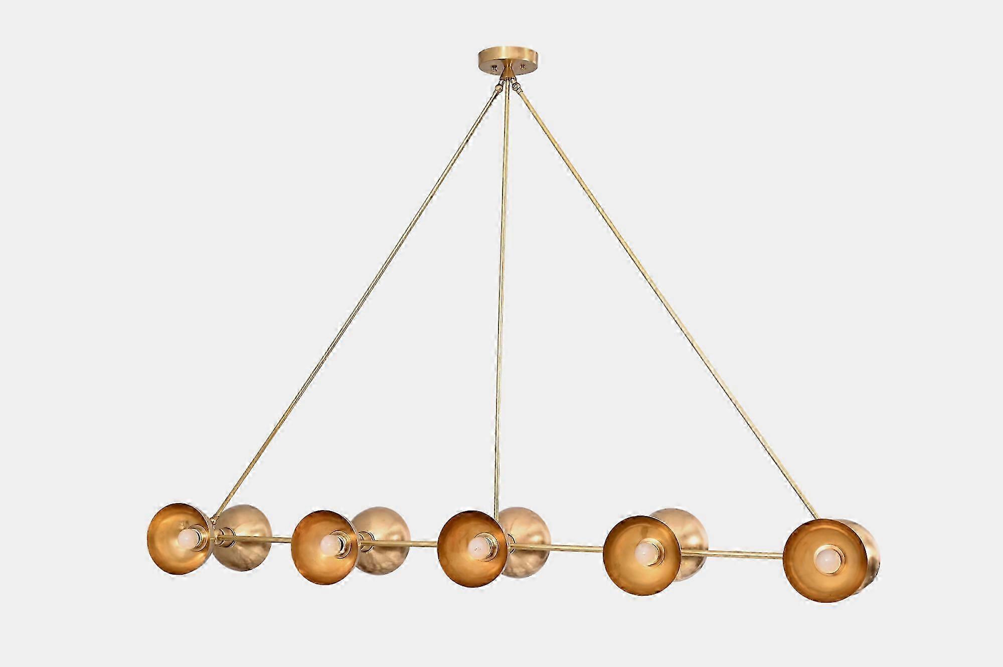 10-Light Half-dome Brass Sputnik Chandelier – Sleek Mid-century Design