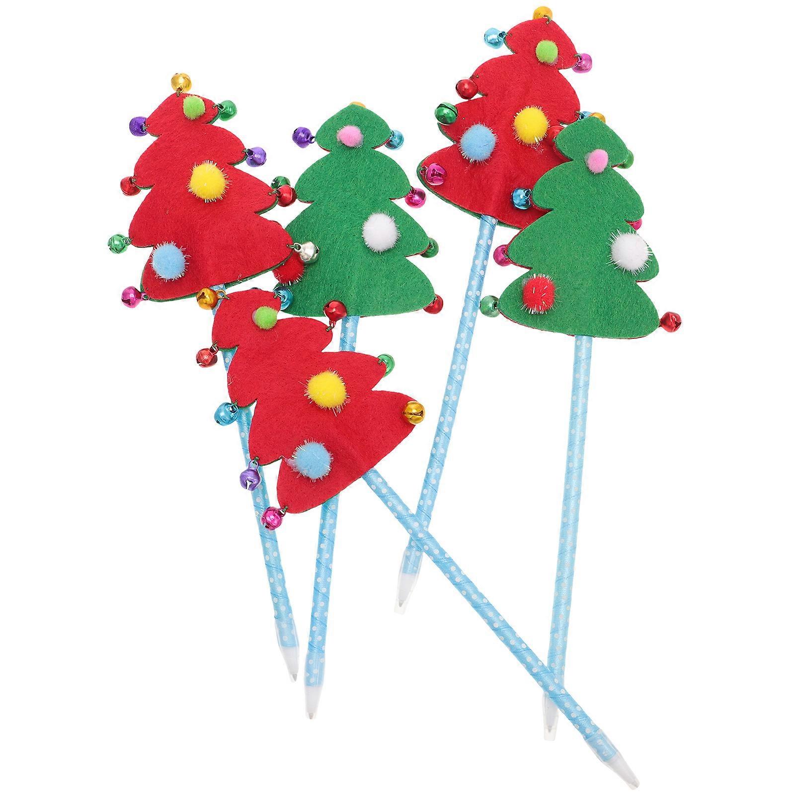 Christmas Tree Shape Pens Creative Ballpoint Pens for Writing 5Pcs