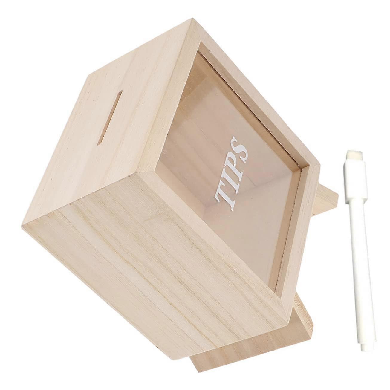 Wooden Piggy Bank Money Saving Box with Easy Clean Design for Home Décor and Tips