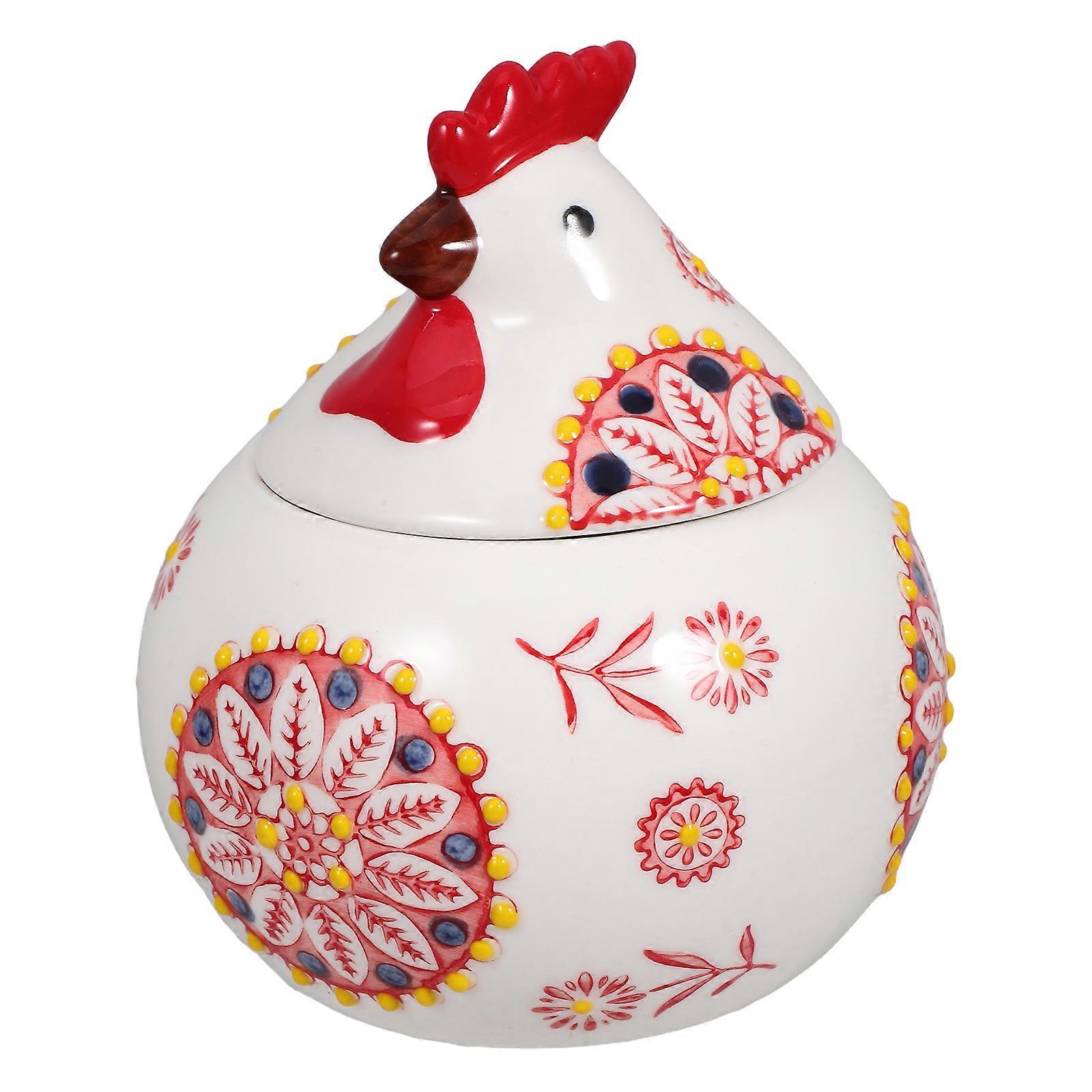 Ceramic Hen Shape Storage Jar for Kitchen Decor Multi Material Convenient Storage 1Pcs