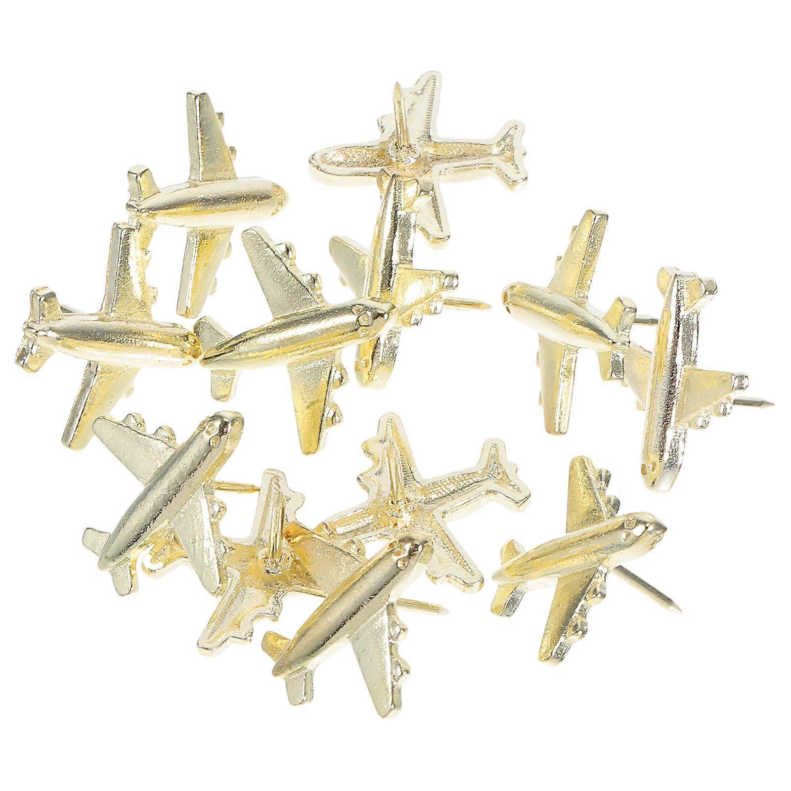 Airplane Shape Push Pins Zinc Alloy Holding Items Home Use 12Set