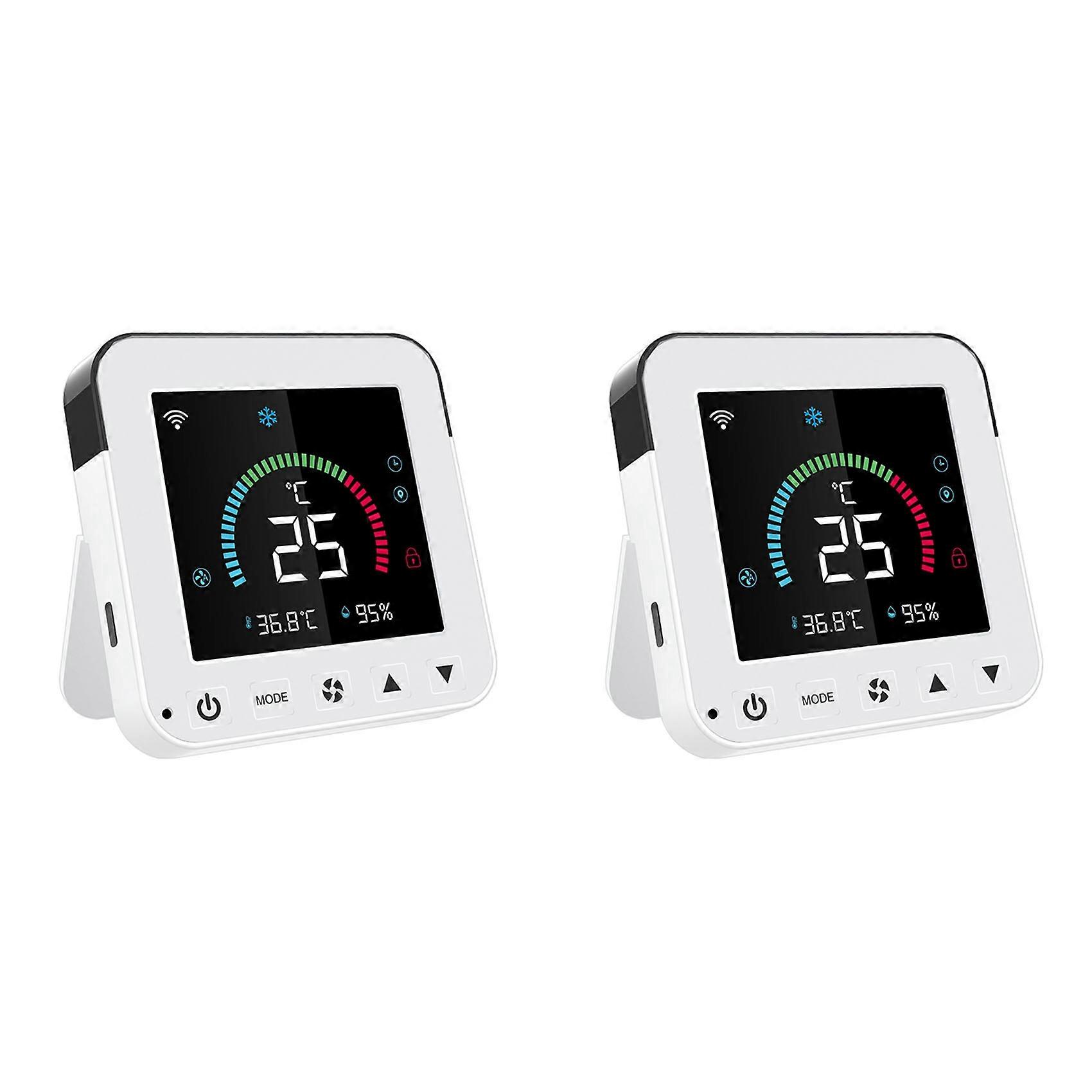 2X Tuya Smart Life WiFi Thermostat DC5V Air Conditioner IR Remote Control Timer Temperature Humidity Sensor