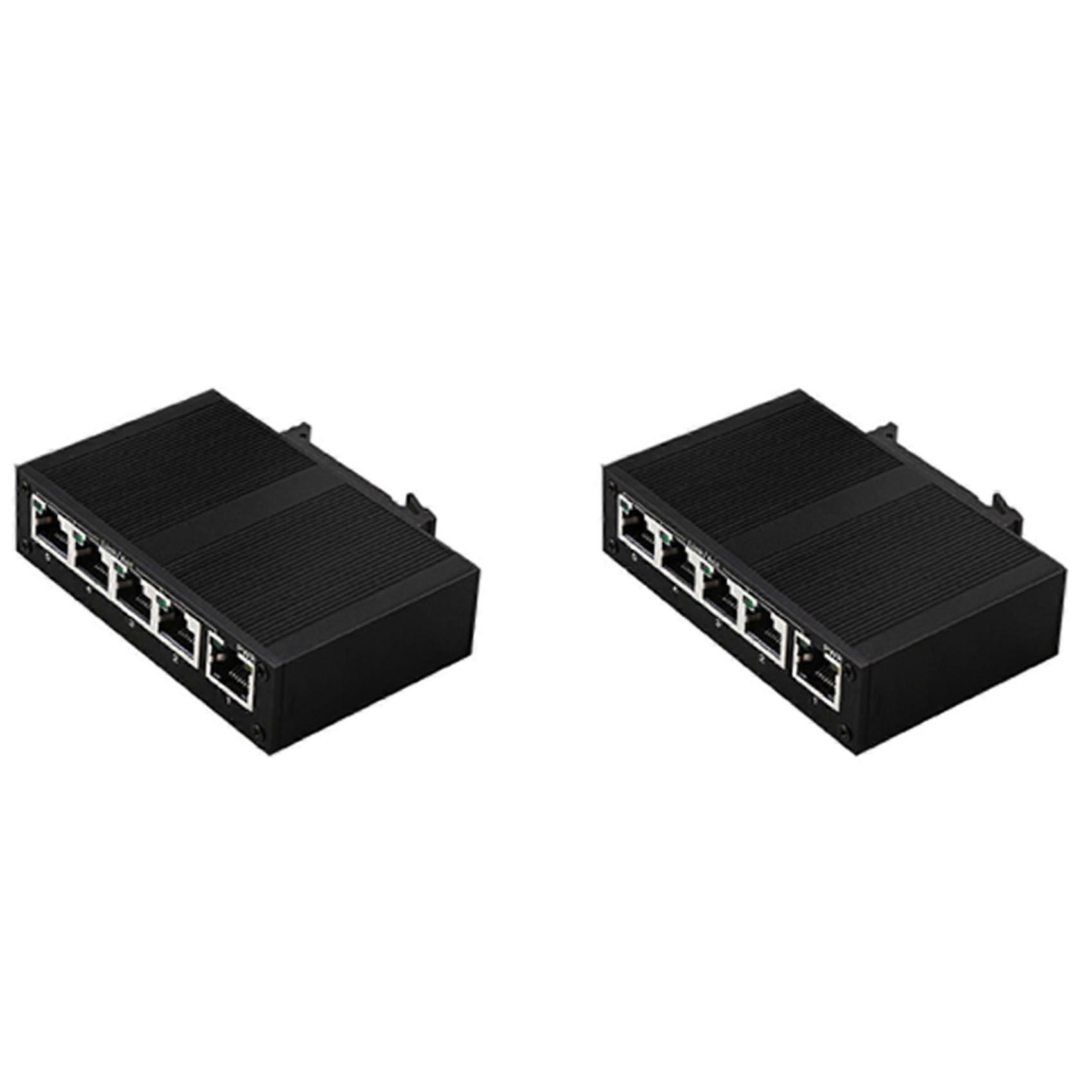 2X 5 Port 100Mbps Network Switch Ethernet Industrial Grade Switch Unmanaged Rail Type Industrial Network Splitter