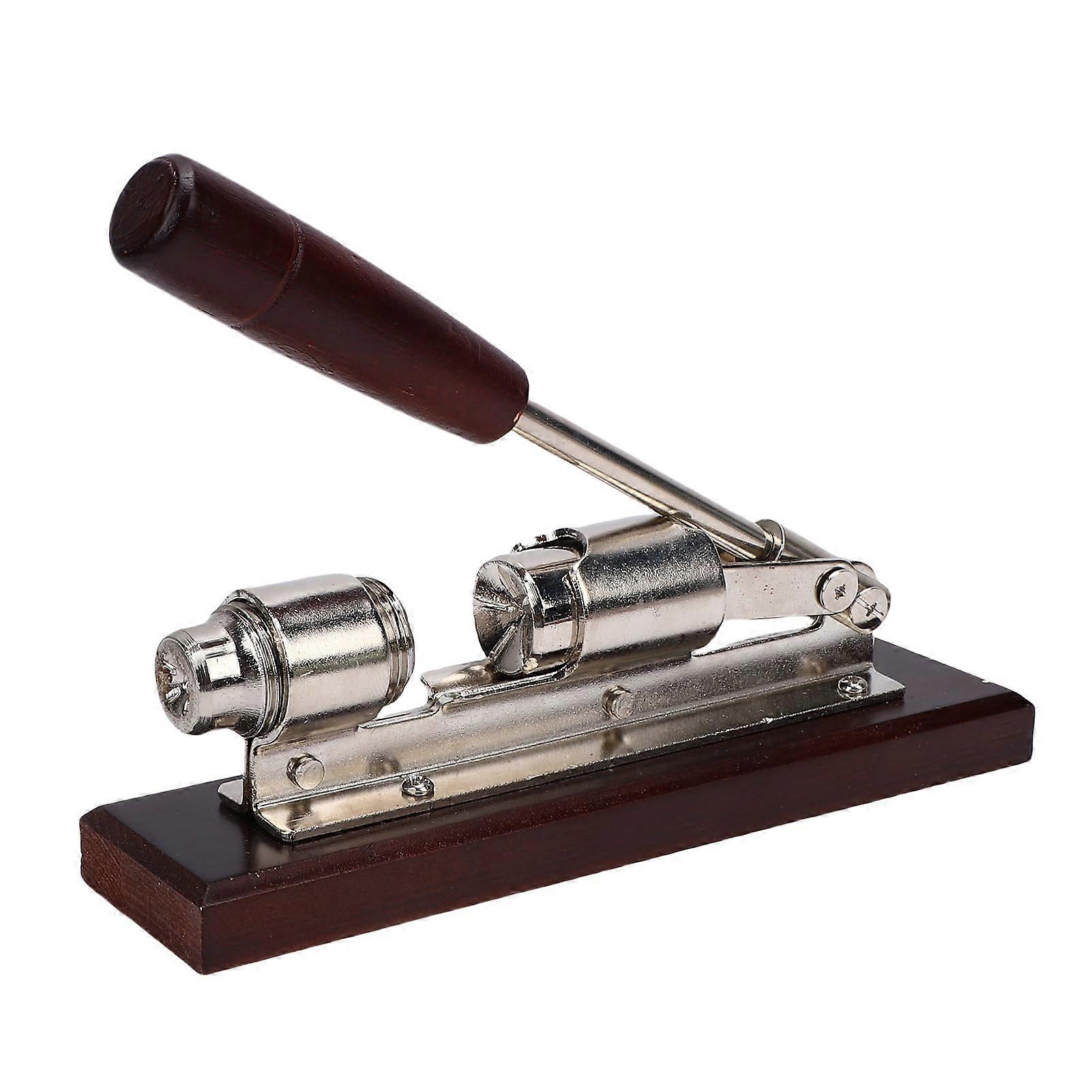 Nutcracker Heavy Duty Stainless Steel Pecan Walnut Cracker with Ergonomic Wooden Handle and Base
