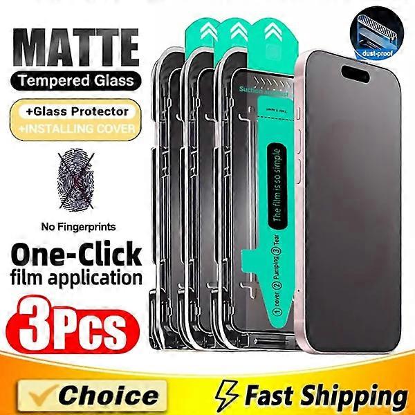 3-Pack Matte Screen Protector for compatible with iPhone 16 15 14 13 12 11 Pro Max Plus XS XR - Oleophobic Coating, Dustproof, Easy Install