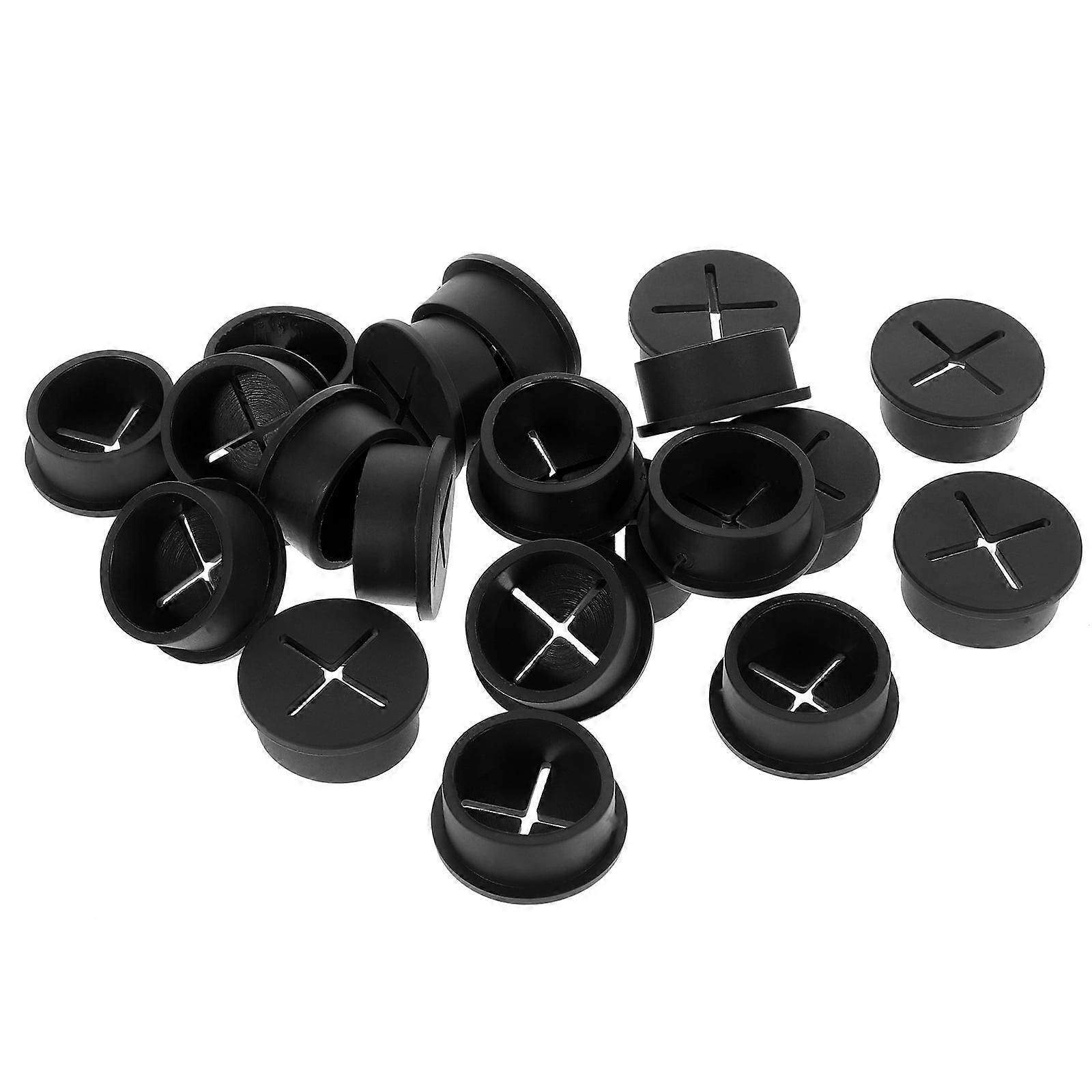 20 Pcs Desk Cable Hole Plug Cover Electronic Camera Organization Soft Rubber and Plastic