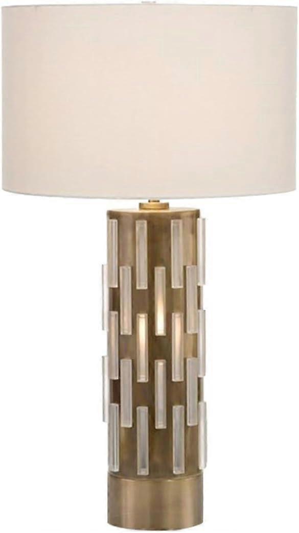 Modern Bedside Table Lamp with Elegant Electroplated Finish and Fabric Shade for Bedroom