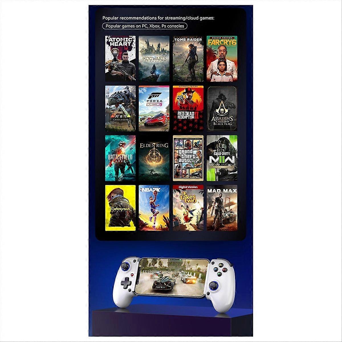 D10S Stretch Cooling Gamepad for Android IOS Tablet White