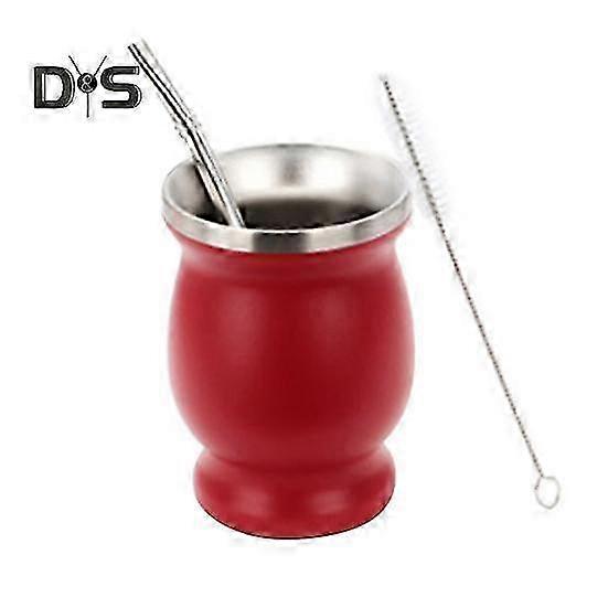 Yerba Mate Drinking Set with Double Wall Cup and Bombilla Straw