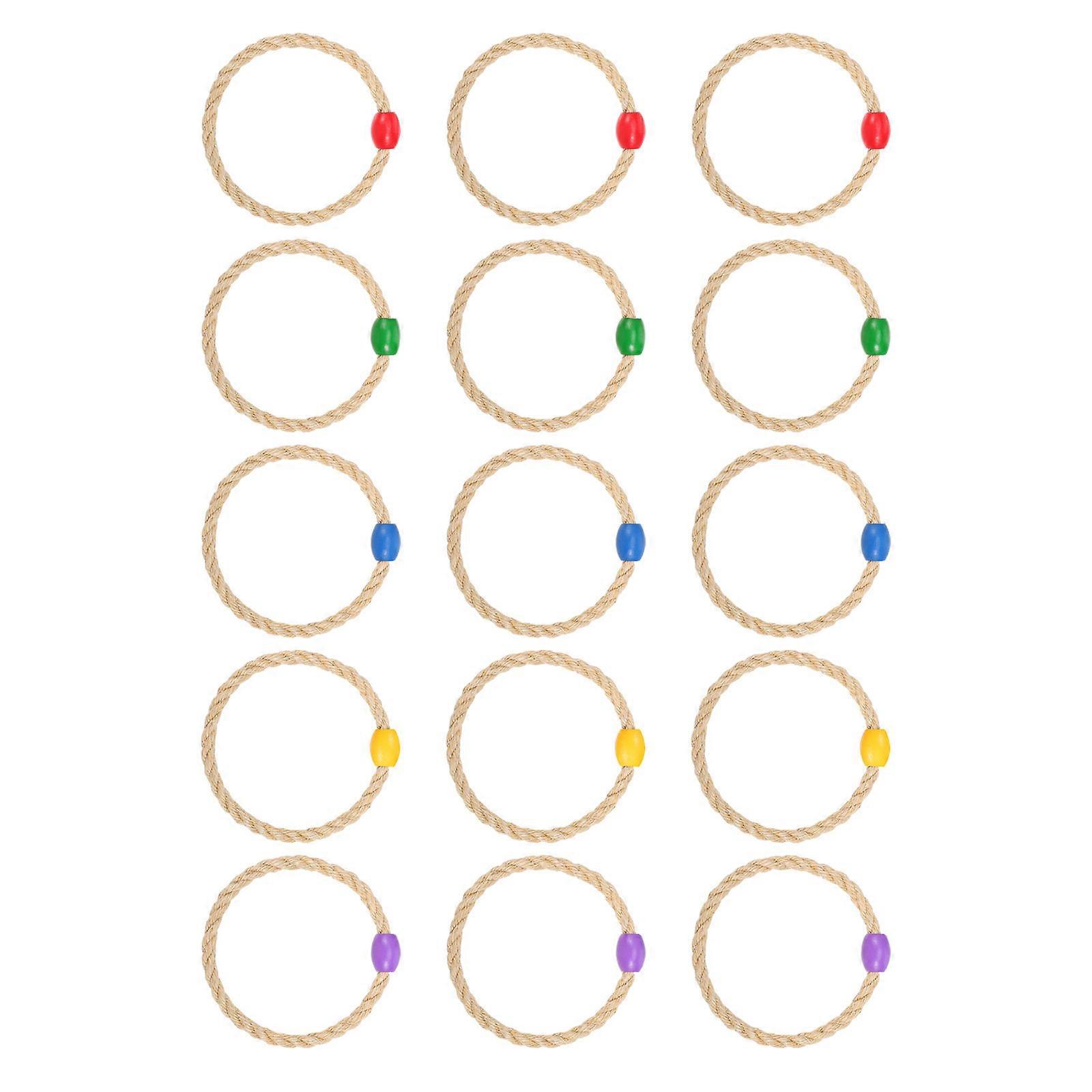 Outdoor Throwing Game Sisal Rope Ring Toss Replacement 15Pcs