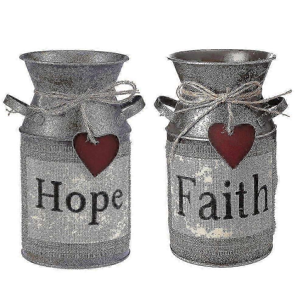 2pcs Creative Vase Home Decor Vintage Flower Vase Iron Craft Vase Ornament