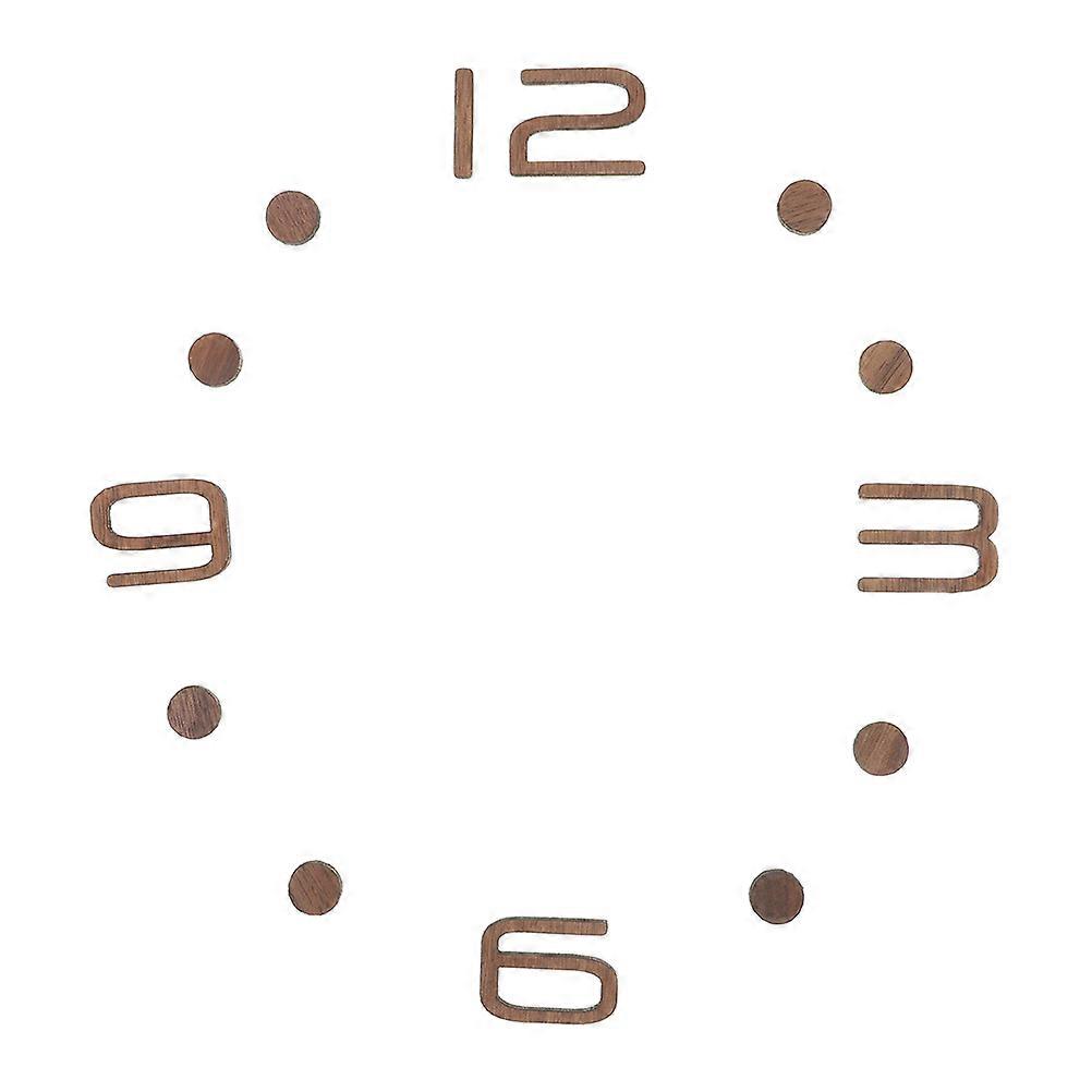 Clock Number Accessories DIY Wall Clock Kit for Decor 1Set Light Brown Wood