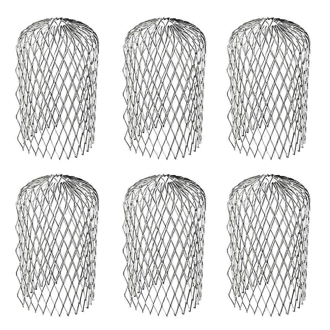 6PCS Aluminum Gutter Guard Strainer 3 Inch Downspout Leaf Filter Blocks Leaves and Debris