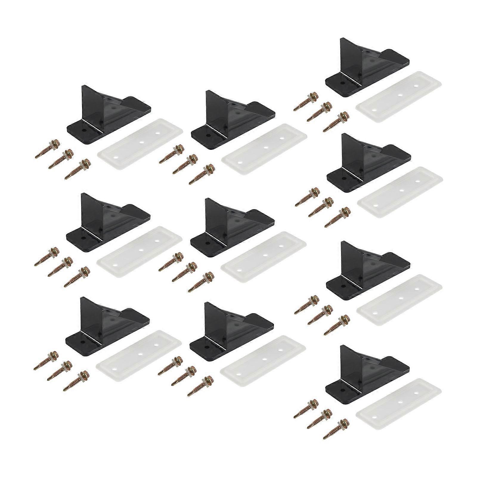 10 Pack Snow Guards for Metal Roof with Gutter Protection, Black Polycarbonate Snow Stoppers