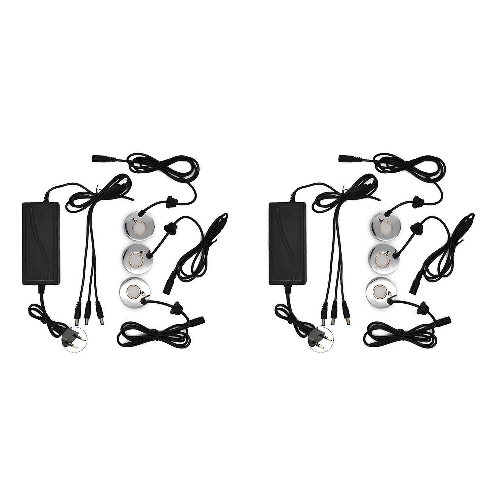 2X Mist Maker Fogger Ultrasonic Humidifier 3Pcs Atomizing Heads Water Fountain Pond Fog Atomizer Air Humidifier EU Plug