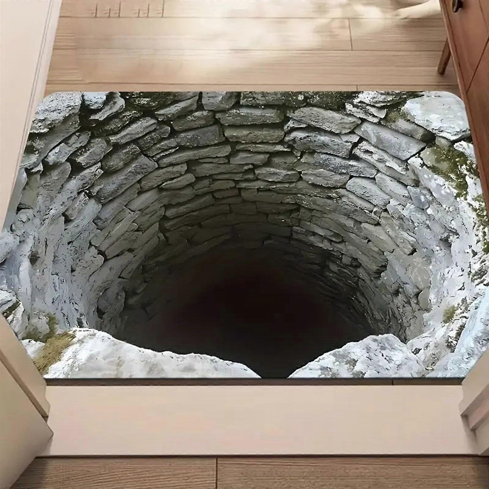 3D Optical Illusion Rug with Vortex Tunnel Design, Soft LowPile Carpet for Living Room, 19.69x31.50 in