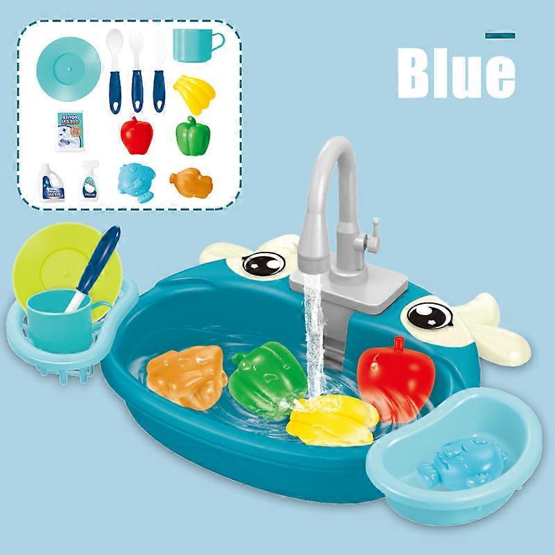 Table �� vaisselle pour enfants, cuisine, jeu de simulation, robinet, Cycle Out, recyclage d'eau, Kit d'��vier ��lectrique, jouets en plastique